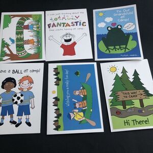 Patsy Card Shop Kamp Kids Sending Love 6 Cards + Envelopes With Envelopes New